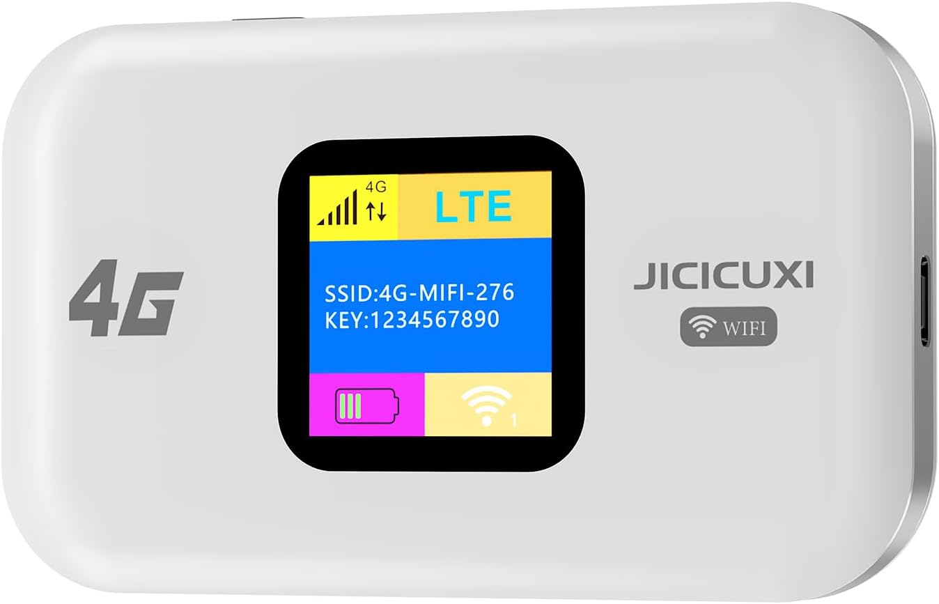 Portable WiFi 6 Travel Router 4G LTE Mobile Hotspot, Ice White