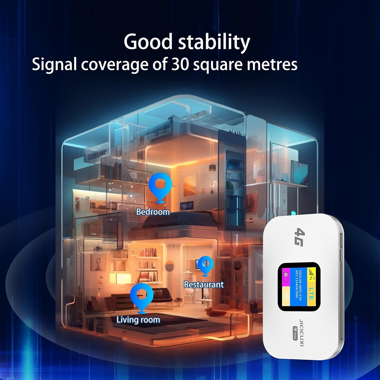 Portable WiFi 6 Travel Router 4G LTE Mobile Hotspot, Ice White - Image 6